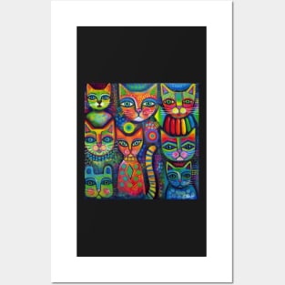 8 Colourful cats Posters and Art